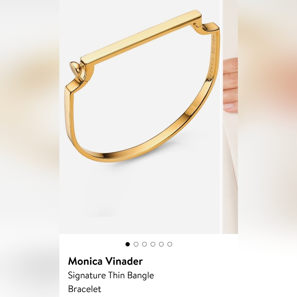 Monica Vinader Geometric Gold Vermeil Stackable Bracelet. #228